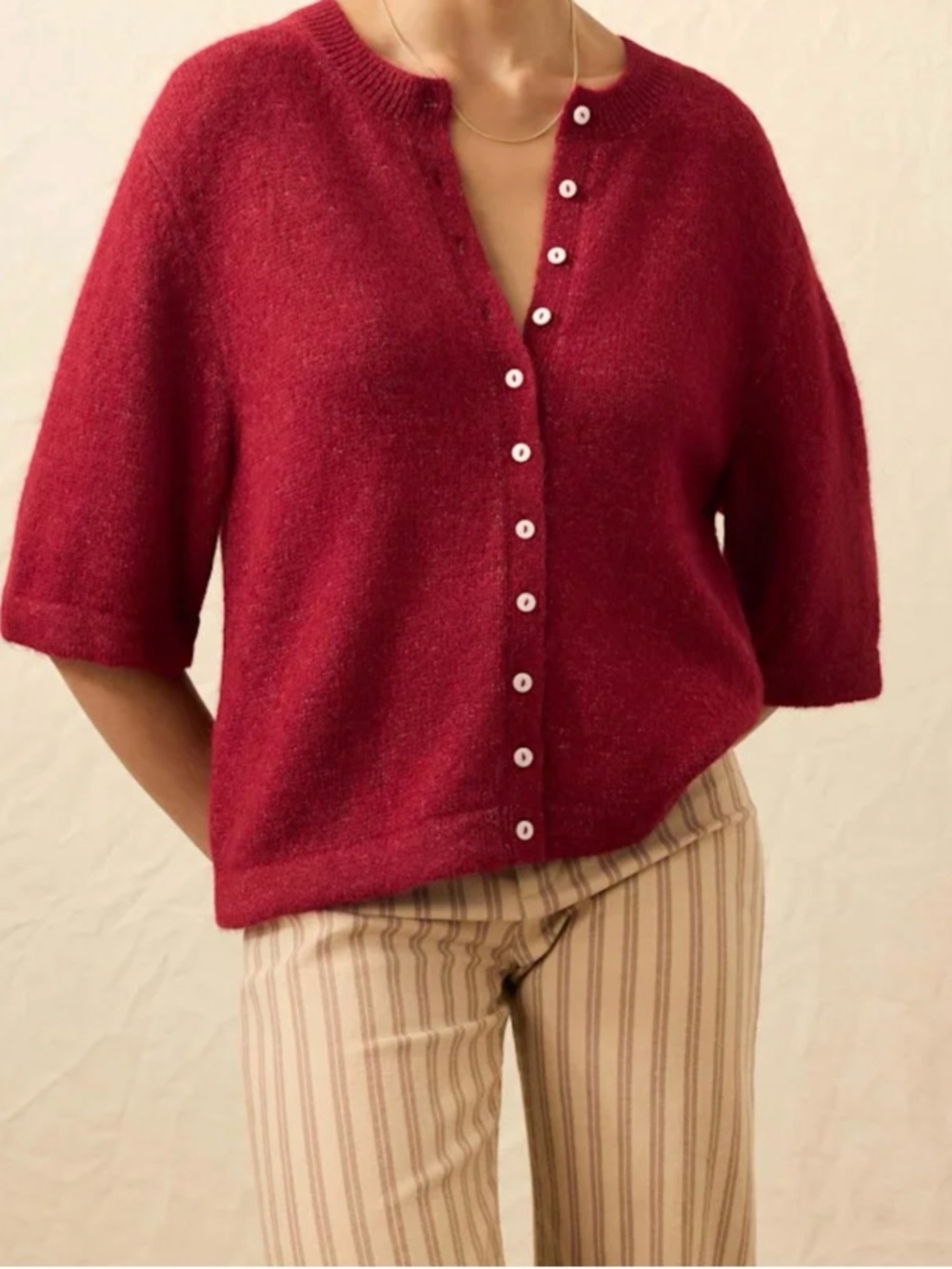 Faherty Alpaca Short Sleeve Cardigan